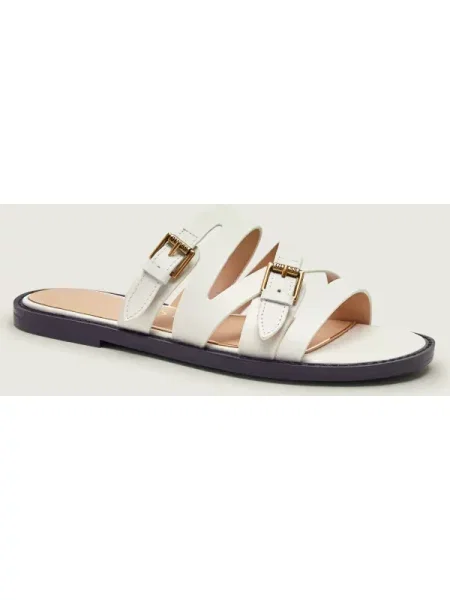 Guess De piele șlapi GRAYDEN alb