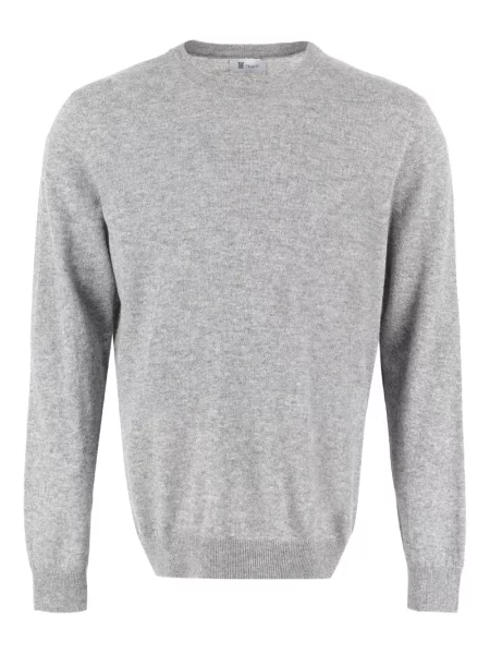 Kašmírový svetr The (alphabet) s kulatým výstřihem šedý