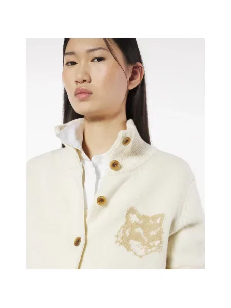 Kardigan Maison Kitsune wełniany beżowy