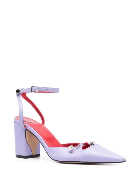 Pantofi cu toc Hardot din piele violet