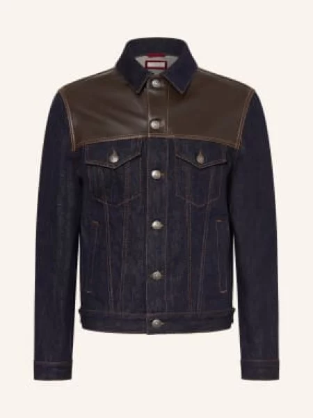 Brunello Cucinelli Džínová Bunda Z Kombinace Materiálů blu