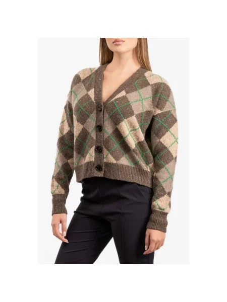 Weekend Max Mara kardigan z wełną WKDABILE brązowy