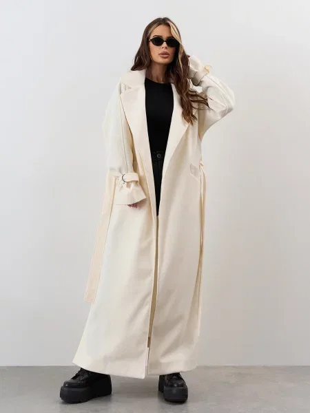 Пальто ISSA Plus молочний кашемір