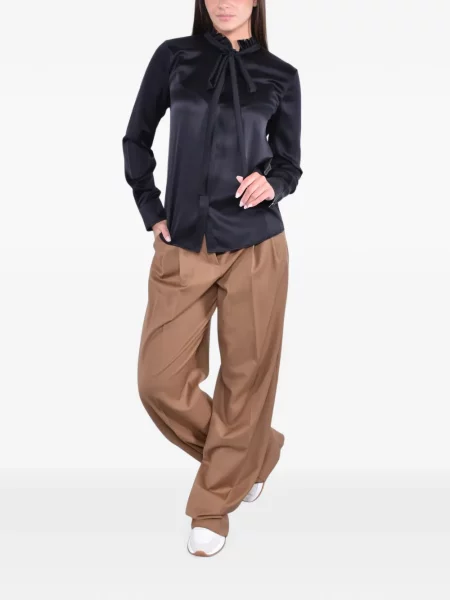 Gulerat bluză Max Mara cu funde negru