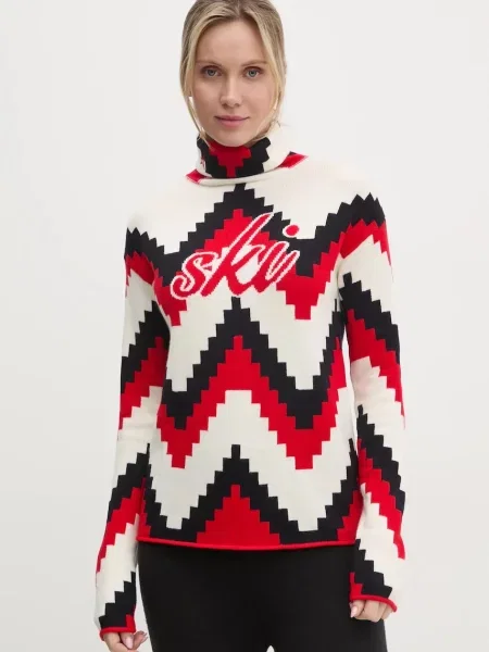 Perfect Moment sweter Chevron z golfem beżowy