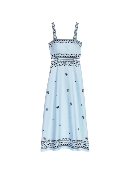 Rochie midi Maje cu model floral albastru