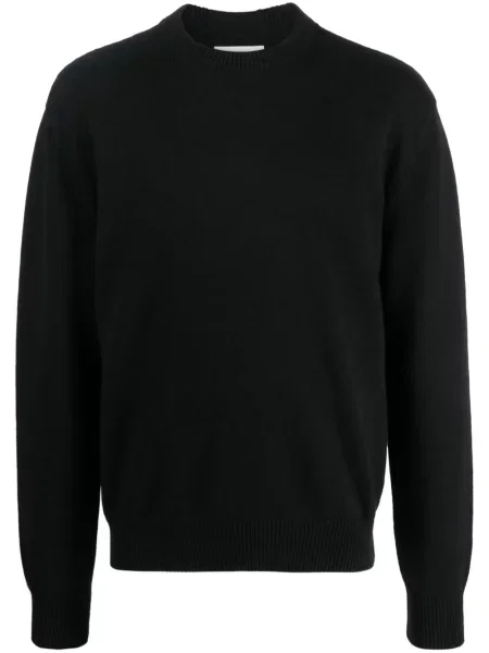 Pulover Jil Sander tricotate cu decolteu rotund negru