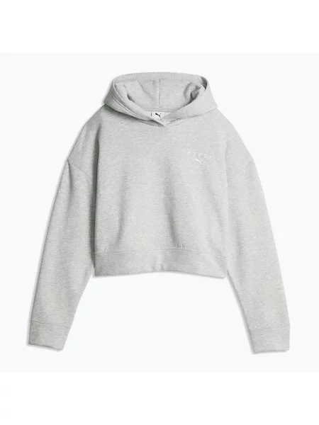 Bluză pentru femei Puma Hyrox World Cropped Hoodie light grey gri