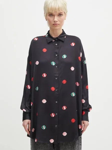 Fiorucci cămașă Lollipop Print femei cu guler clasic relaxed negru