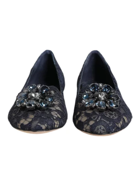 Balerinki Dolce And Gabbana koronkowe niebieskie