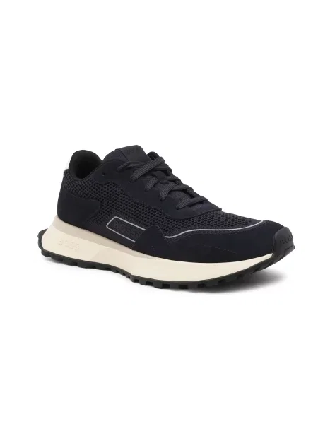 BOSS BLACK Sneakers Jonah_Runn_knsd cu adaos de piele negru