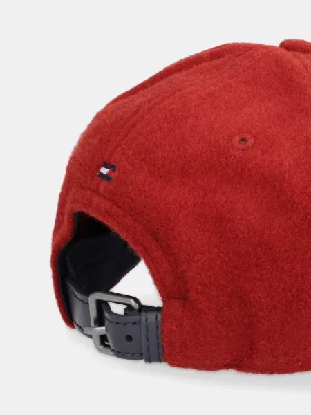 Vlněná kšiltovka Tommy Hilfiger červená