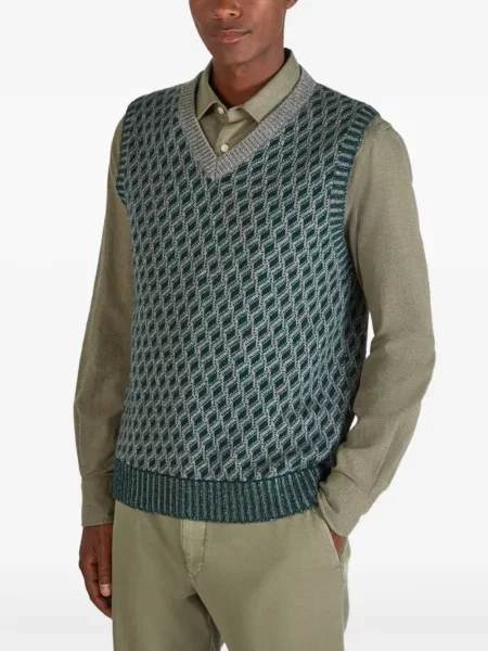 Vestă Zanone de lână verde
