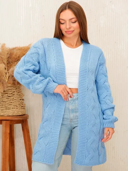 Кардиган MarSe вовна/поліестер блакитний