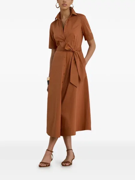 Cu centură rochie tip cămașă Lauren Ralph Lauren stretch maro