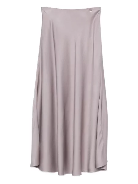 Fustă midi Herno din satin până la genunchi violet