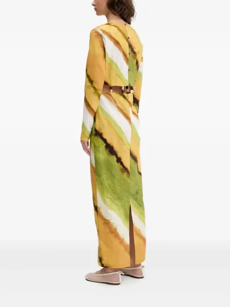 Raštuotas kostiumas maksi maxi suknele Never Fully Dressed žalia