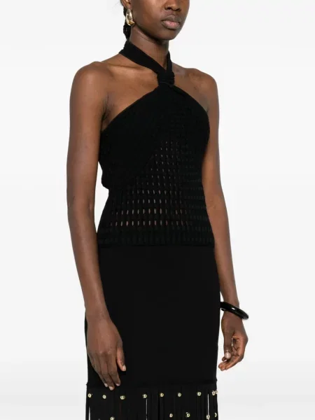 Top Simkhai cu gât halter negru