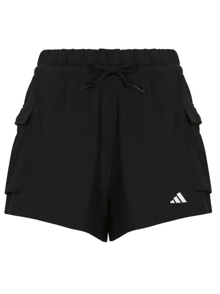 Froté malé šortky cargo Adidas s autogramom čierna