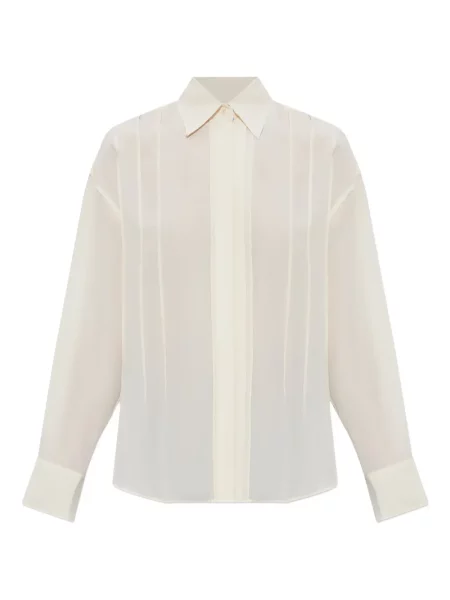 Cămașă Victoria Beckham de mătase plisată