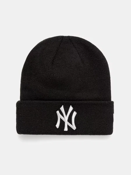 New Era Knit Medium MLB Metallic Beanie New York Yankees Black Universal negru
