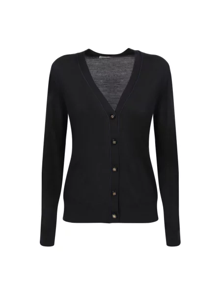 Jedwabny sweter Tory Burch czarny