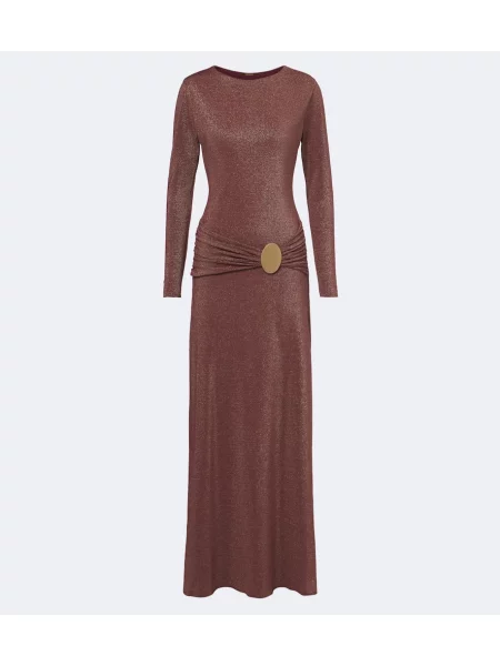 Rochie maxi Cala De La Cruz din jerseu roz