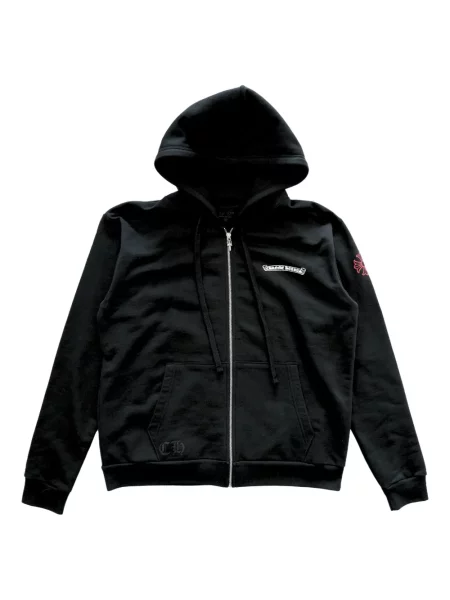 Hanorac cu glugă Chrome Hearts cu motiv cu inimi negru