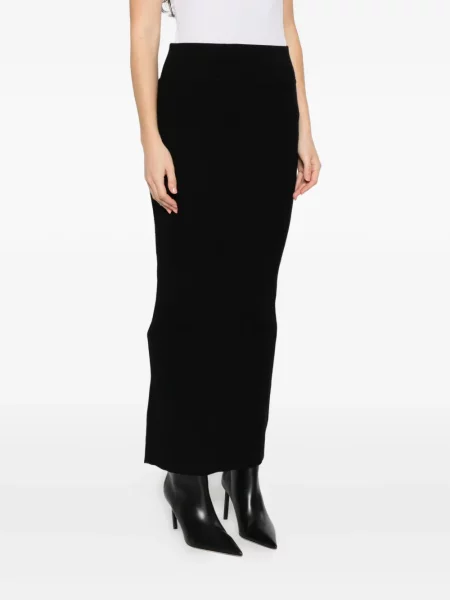 Fustă midi Wardrobe.nyc până la genunchi negru