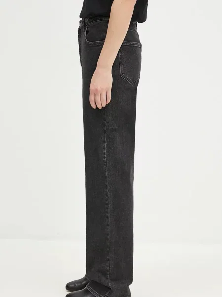 KSUBI jeansy Relax Jean Noir high waist czarne