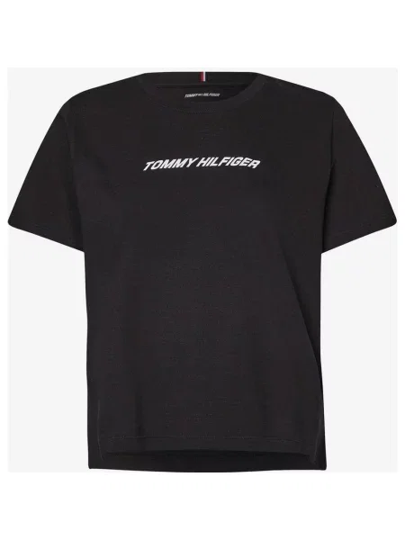 Koszulka Tommy Hilfiger Performance Mesh z krótkim rękawem czarno-biała XS biała