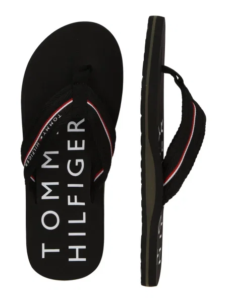 Férfi Tommy Hilfiger Web Beach szandál flip flopok. Méret: 40 EU fekete