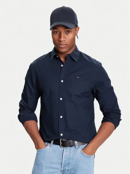 Tommy Jeans Košeľa Tmavomodrá modrá