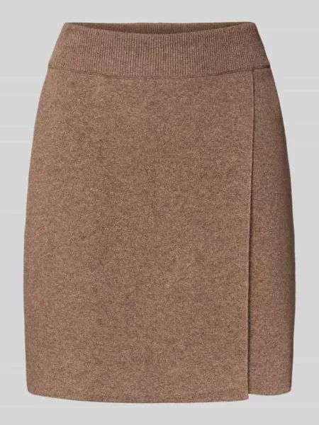 Spódnica mini o rozkloszowanym kroju z mieszanki bawełny z dodatkiem wełny model ‘DARLAA’ Armedangels beżowa