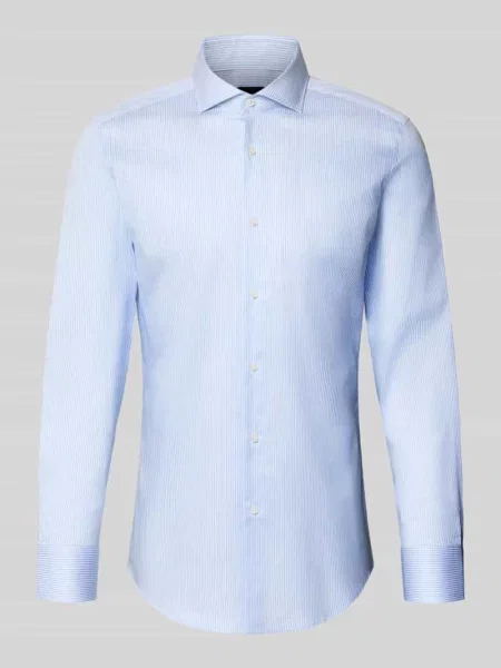 Koszula o kroju slim fit z mieszanki bawełny koszula biznesowa model HANK' Boss błękitna