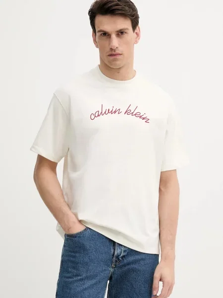 Kratka majica Calvin Klein Jeans bež
