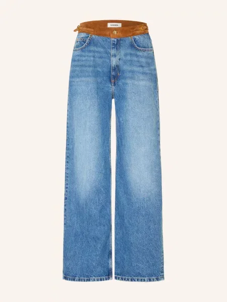 Sandro Jeansy Wide Leg blau niebieskie