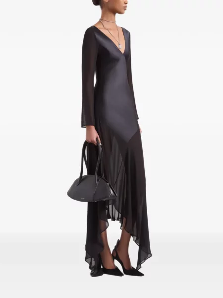 Lung rochie maxi Nina Ricci asimetrică negru