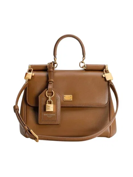 Torebka Dolce And Gabbana skórzana brązowa
