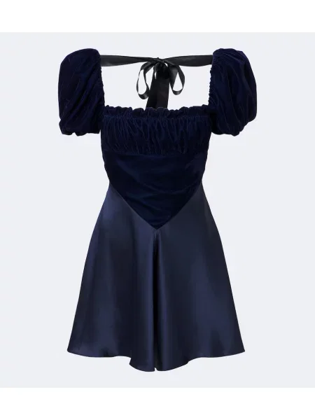 Rochie Rodarte din satin cu volane albastru