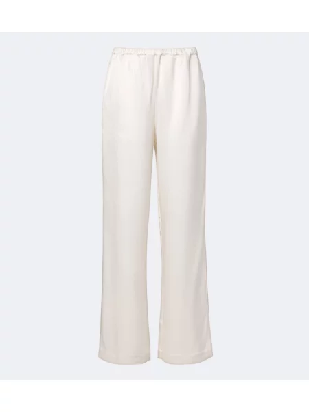 Pantaloni Róhe din satin alb