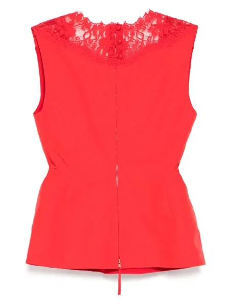 Top Pushbutton fără mâneci roșu