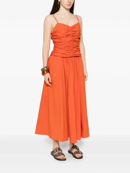 Rochie midi Marella cu volane portocaliu