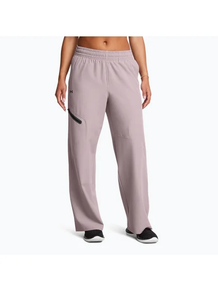 Dámske nohavice Under Armour Unstoppable Woven Wide Leg tetra gray/black čierna