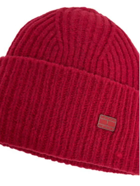 Tommy Jeans Čiapka s prímesou vlny červená