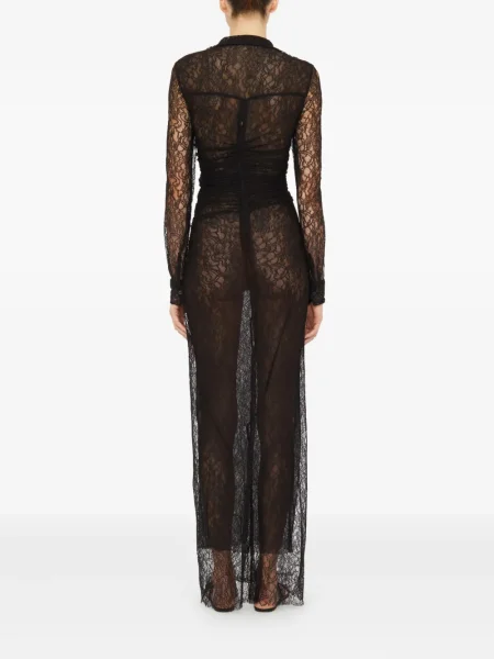 Rochie maxi Christopher Esber din dantelă de costum negru