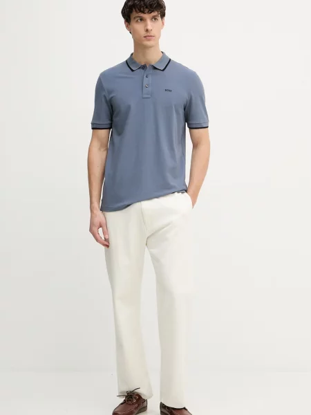 Tricou polo Boss albastru