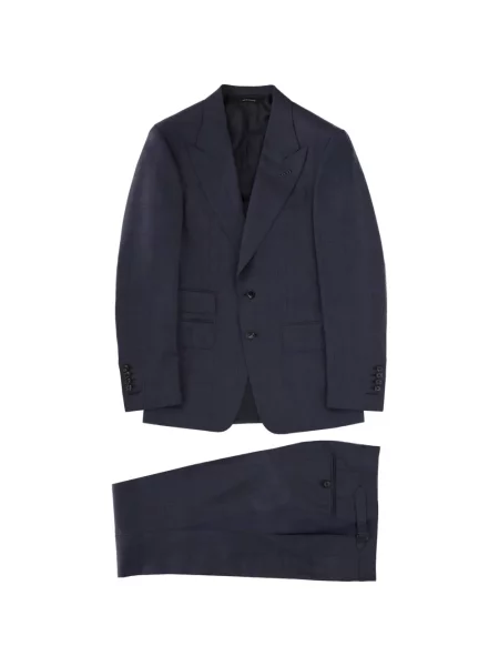 Costum Tom Ford în carouri de costum albastru