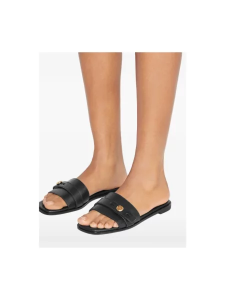 Klapki Tory Burch skórzane czarne