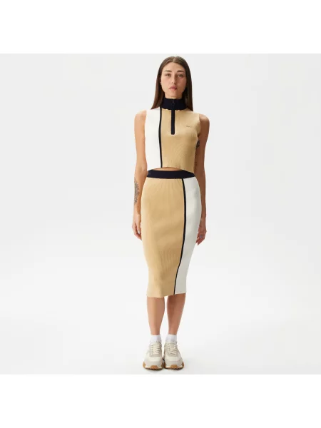 Lacoste Spódnica Lacoste beżowa